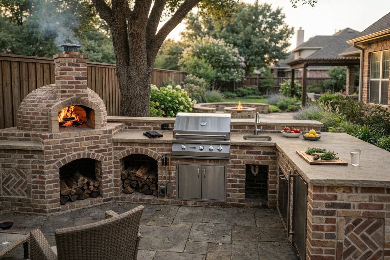 Outdoor kitchen masonry